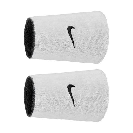 Muñequeras Nike Swoosh Classic Reversible Doublewide 2pk Negro/Blanco